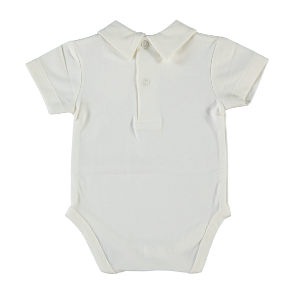 Klein Baby Romper Met Kraag - Korte Mouw - Mt. 50 - Off White
