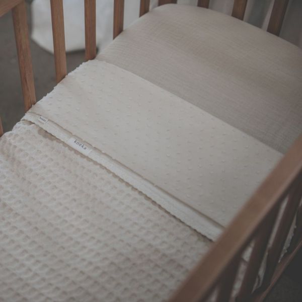 Koeka Amsterdam Wafel Ledikantdeken - Cotton Fleece  - Natural