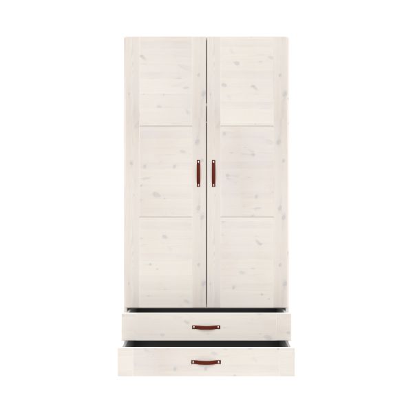 LIFETIME Kidsrooms Kledingkast 2-Deurs - 2 Laden - White Wash