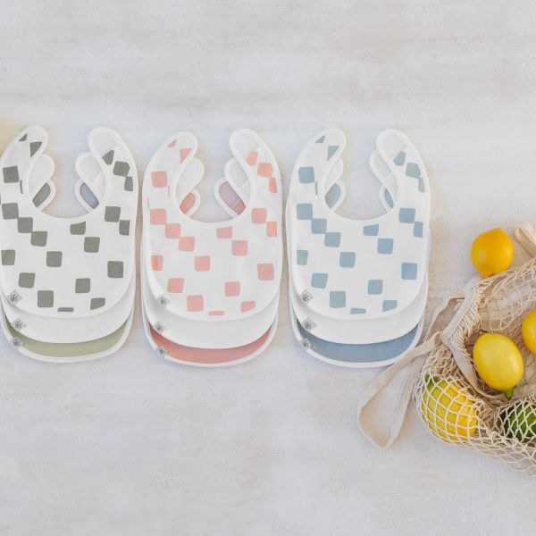 Laessig Slabbetje Newborn 3 Stuks - Happy Fruits - Khaki