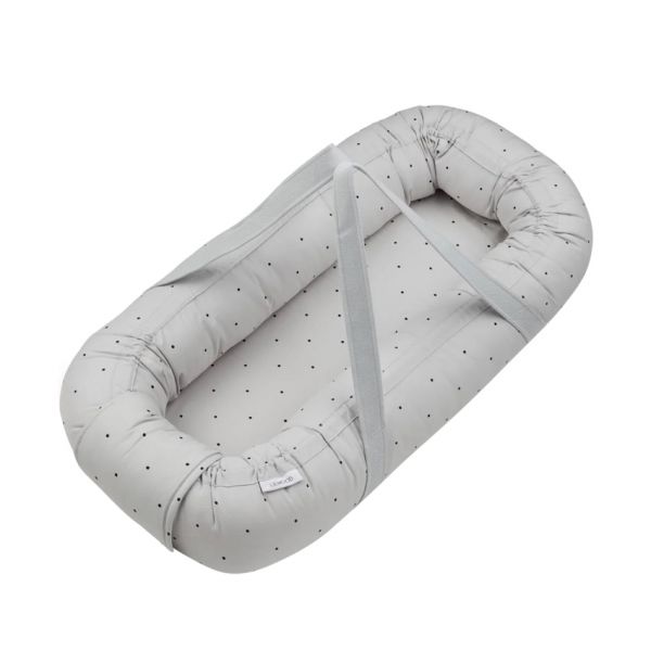 Liewood Babynestje - Gro Printed - Classic Dot Dumbo Grey
