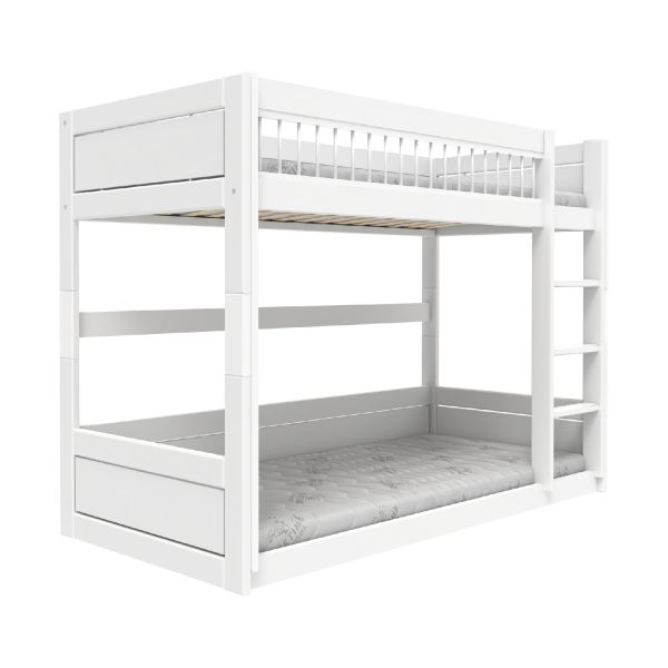 LifeTime Stapelbed – Laag – Luxe Lattenbodem – Wit Gelakt
