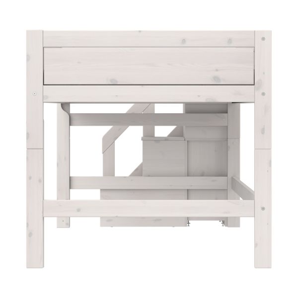 Life Time Halfhoogslaper Premium - White Wash - 120 cm - Met Trapkast
