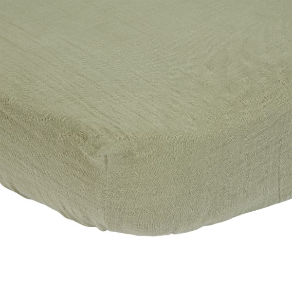 Little Dutch Hoeslaken Hydrofiel - 60 x 120 cm - Olive