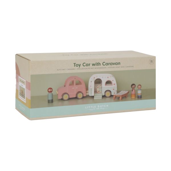 Little Dutch Houten Auto Met Caravan