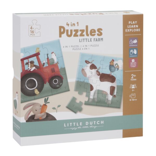Little Dutch Little Farm Puzzel - 4-in-1