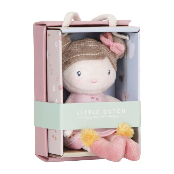 Little Dutch Little Pink Flowers Knuffelpop - Rosa - 10 cm