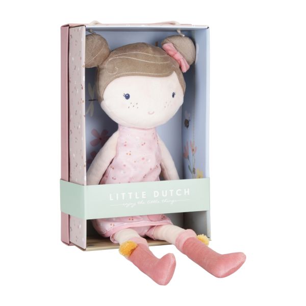 Little Dutch Little Pink Flowers Knuffelpop - Rosa - 50 cm