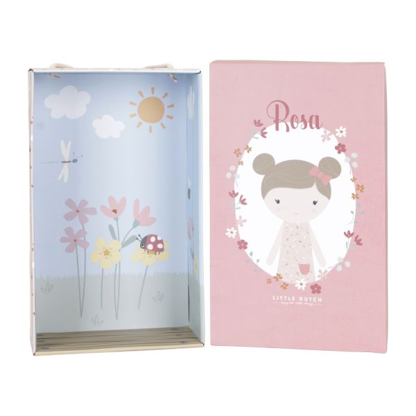 Little Dutch Little Pink Flowers Knuffelpop - Rosa - 50 cm