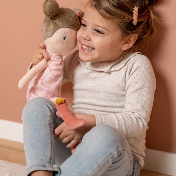 Little Dutch Little Pink Flowers Knuffelpop - Rosa - 50 cm