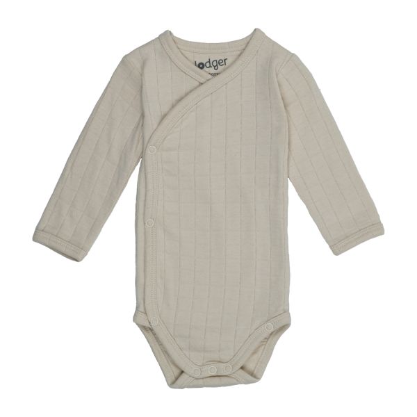 Lodger Solid Overslagromper Lange Mouw - Mt. 62 - Birch