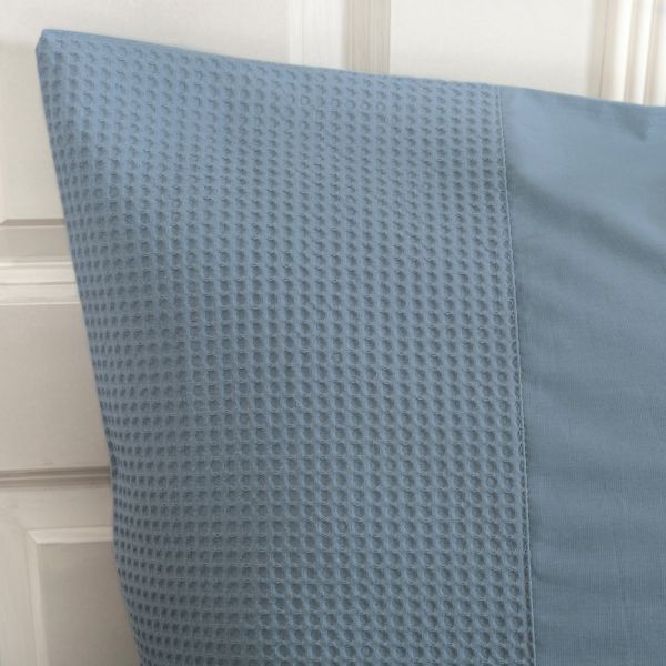 Town & Country Lugano Wafel Dekbedovertrek Blauw 200 x 220 cm