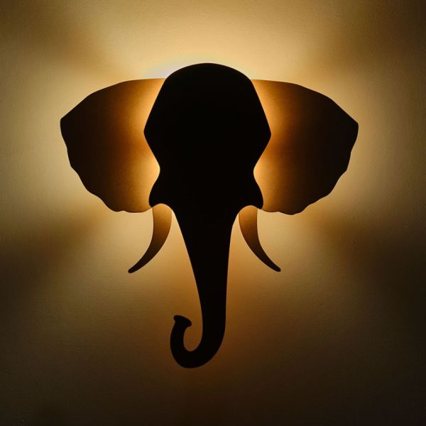 Van Tjalle en Jasper Olifant Muurlamp - Naturel / Grey