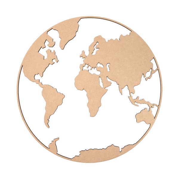 Casa Sentir Wereldbol Wanddecoratie - Medium - Naturel