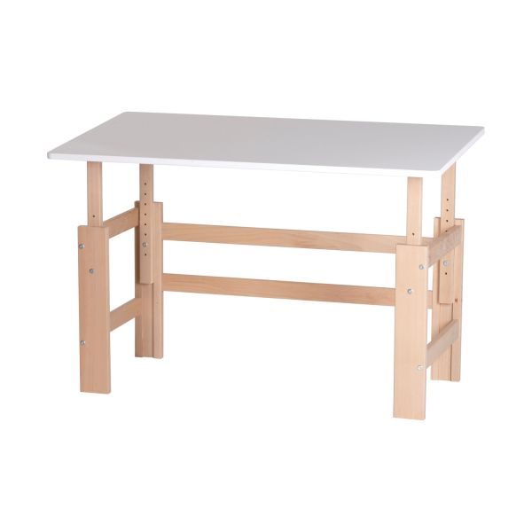 Manis-h Verstelbaar Bureau - Snowhite / Beuken