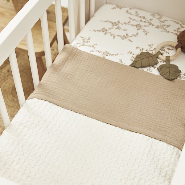 Meyco Baby Waffle Wiegdeken - 75 x 100 cm - Nature