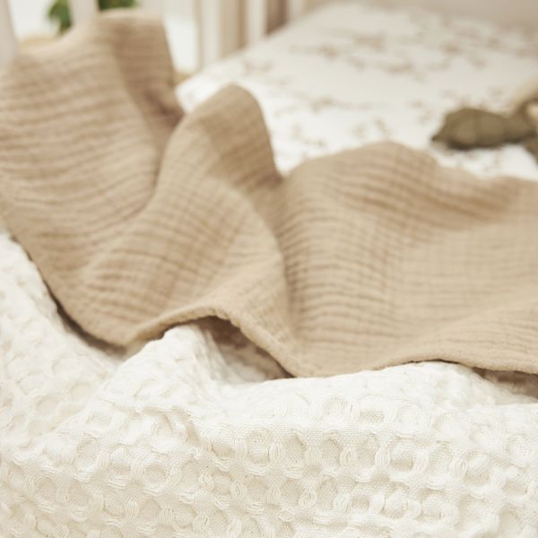 Meyco Baby Waffle Wiegdeken - 75 x 100 cm - Nature