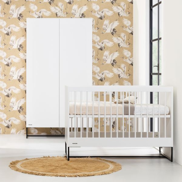 Kidsmill Intense II Kledingkast 2-Deurs Mat Wit - Zwart - Mat Wit