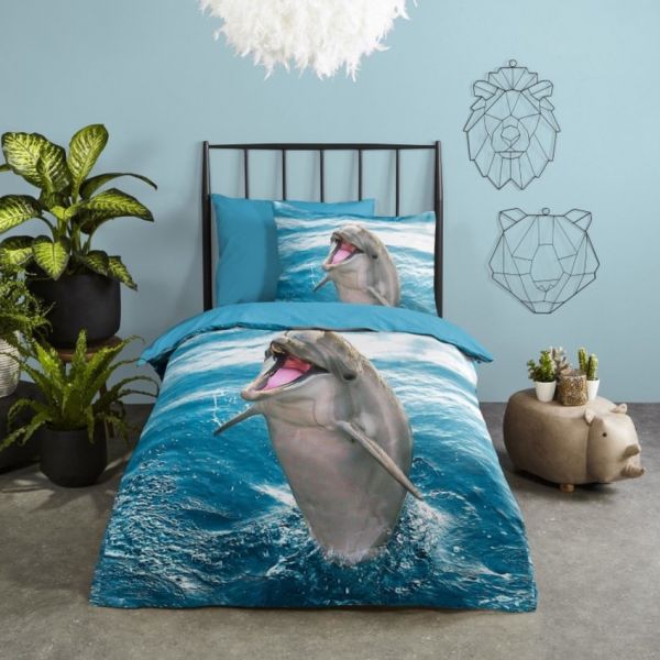 Muller Textiel Good Morning Jump Dekbedovertrek - 140 x 200 / 220 cm - Blue
