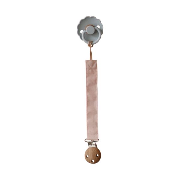Mushie Fopspeenkoord 2-Pack - Linen Blush/Cream