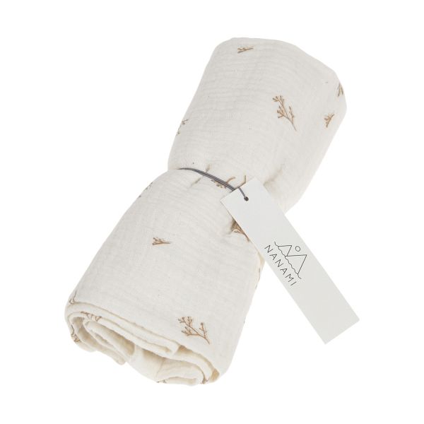 Nanami Dried Flower Swaddle - 100 x 135 cm - Latte Earth