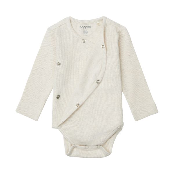 Noppies Nino Romper - Rib - Oatmeal - Mt. 44