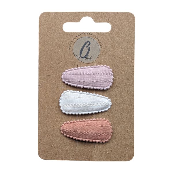 Ootje kadootje Spring Haarclip - Dusty Roze / Ivoor/ Clay – 3 Stuks
