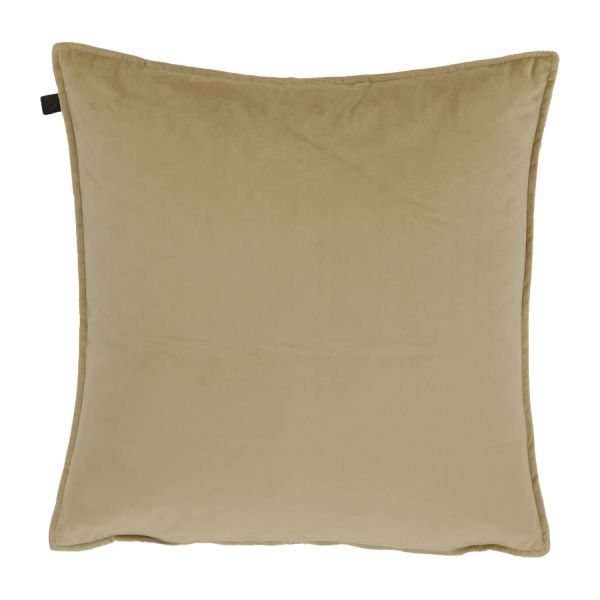 Overseas Middlestitch Kussen - 60 x 60 cm– Velours – Beige