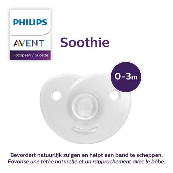 Philips Avent Fopspeen Soothie - Symmetrisch - 2 Stuks - 0-6 Mnd - Roze