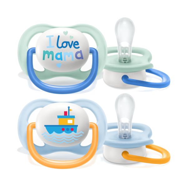 Philips Avent Ultra Air Fopspeen - Symmetrisch - 2 Stuks - 0-6 Mnd - Mama/Boat 
