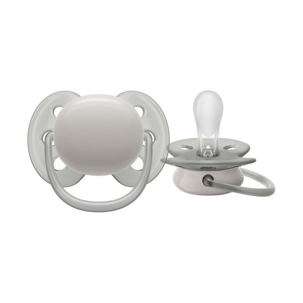 Philips Avent Ultra Soft Fopspeen - Symmetrisch - 2 Stuks - 6-18 Mnd - Soft Blue/Grey 
