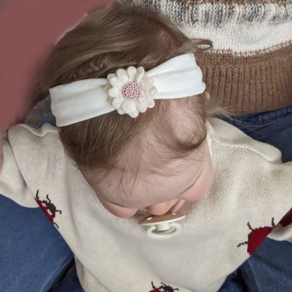 Ootje Kadootje Babyhaarband Vilten Bloem - Ivoor 