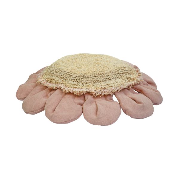 Lorena Canals Vloerkussen – Pink Daisy – Ø 70 cm