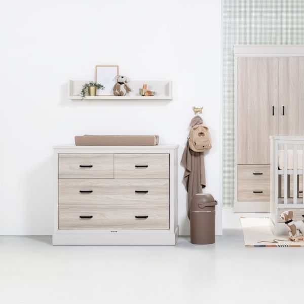 Kidsmill Newport Commode Incl. Zwarte Grepen - Oatmeal / Eiken