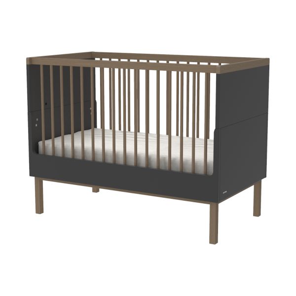 Kidsmill Sepp Babybed Antraciet / Beuken 60 x 120 cm