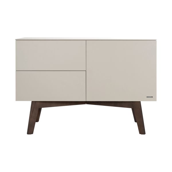 Kidsmill Sixties Babykamer Oatmeal / Walnoot | Commode + Kast 2-Deurs