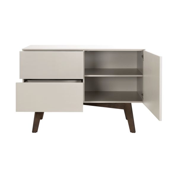 Kidsmill Sixties Babykamer Oatmeal / Walnoot | Commode + Kast 2-Deurs