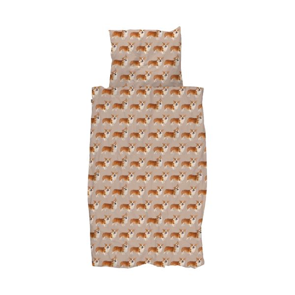 Snurk Corgi Dekbedovertrek - 140 x 200/220 cm - Blush