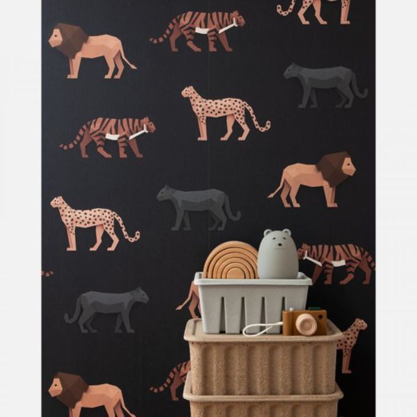 Studio Ditte Big Cats Behang - Donker