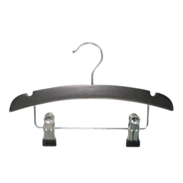 TWF Kledinghanger Met Clips - 3 Stuks - Hout Zwart