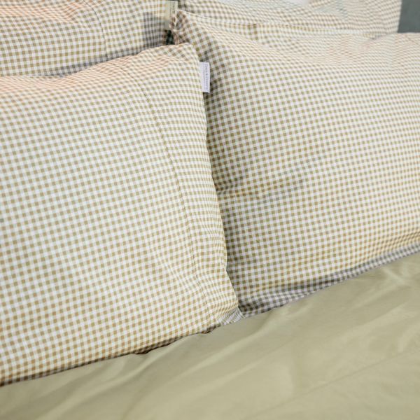 Town & Country Gingham Dekbedovertrek - 140 x 220 cm - Olive
