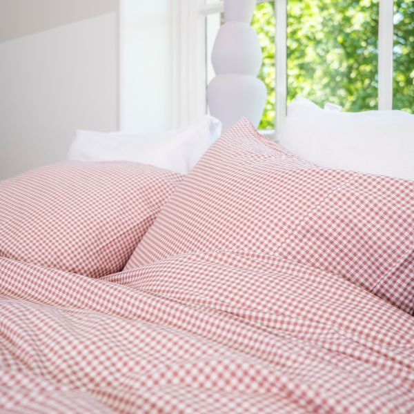 Town & Country Gingham Dekbedovertrek - 140 x 220 cm - Rosewood