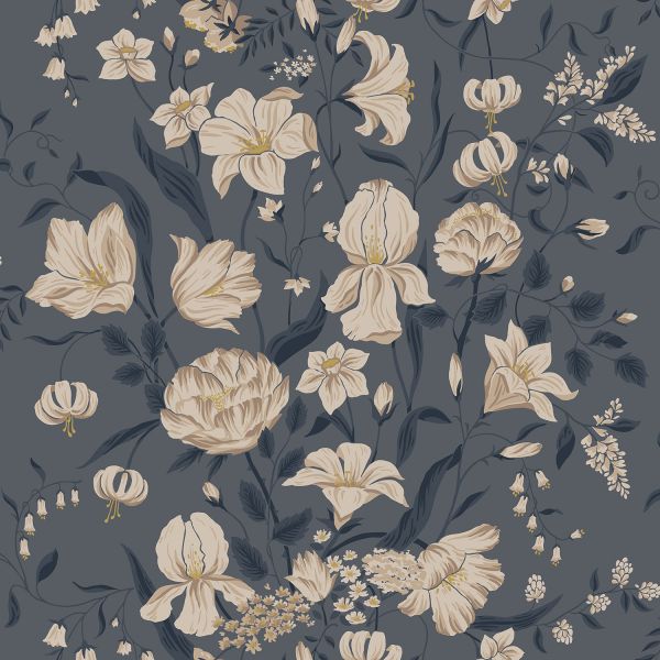 Sandberg Karins Bukett Behang - Indigo
