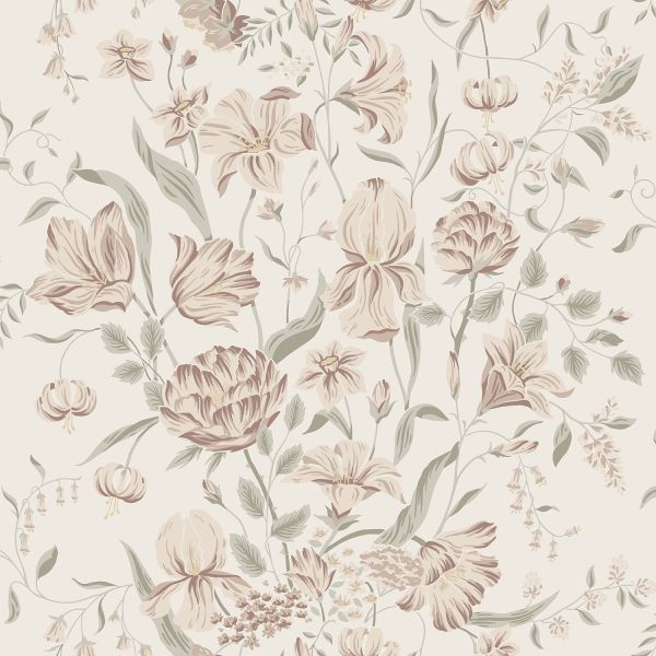 Sandberg Karins Bukett Behang - Powder Pink
