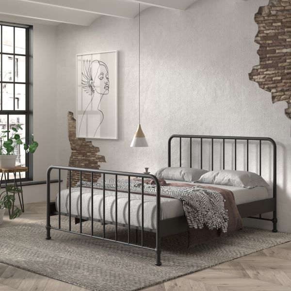 Vipack Bronxx Bed - 160 x 200 cm - Mat Zwart