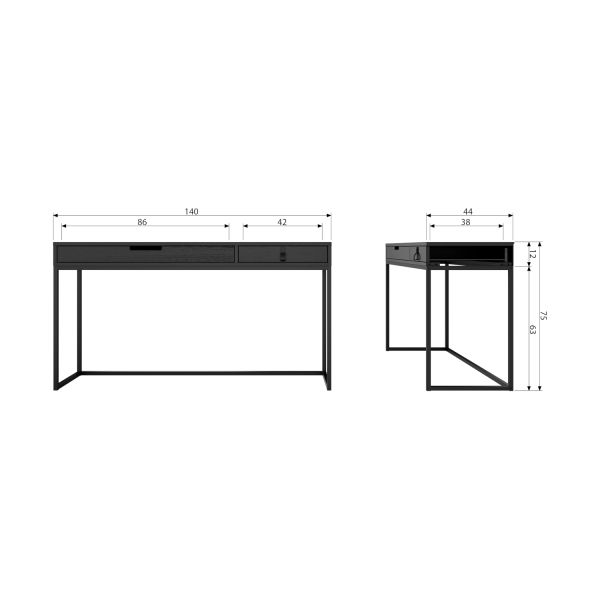 Woood Silas Bureau – Essen – Zwart 