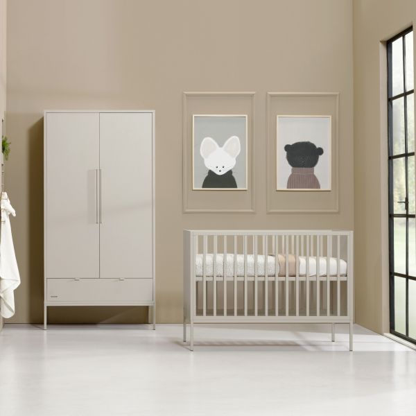 Kidsmill Amy Babykamer Oatmeal | Bed 60 x 120 cm + Commode Breed + Kast