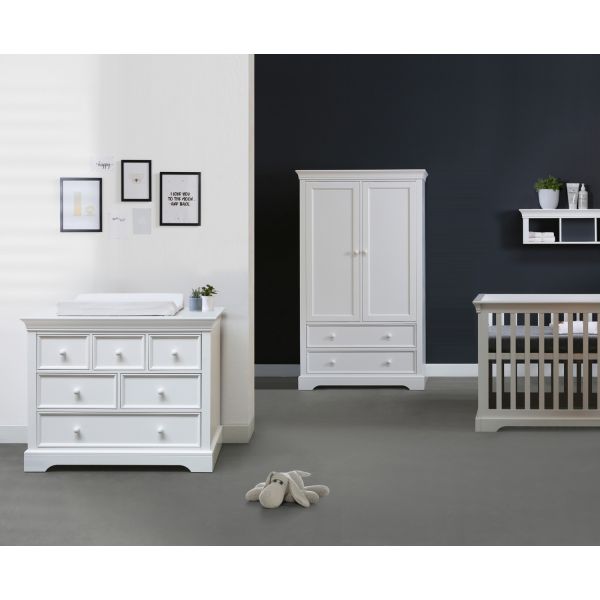 Kidsmill Chateau Babykamer Wit | Bed 60 x 120 cm + Commode