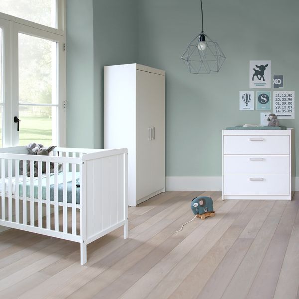 Europe Baby Ralph Babykamer Wit | Bed 60 x 120 cm + Commode 