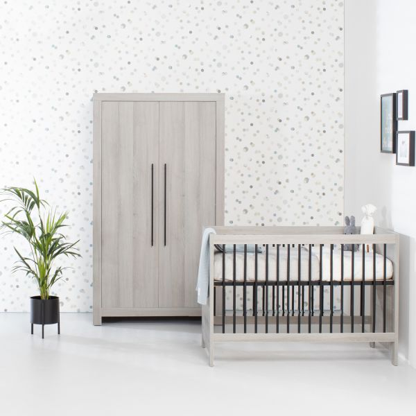 Europe Baby Vittoria Babybed Grijs / Zwart 60 x 120 cm